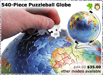 540 Piece Metallic Puzzleball Globe